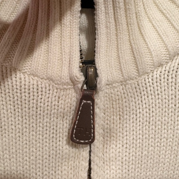VTG Tommy Hilfiger Men's Cream Quarter-Zip Knit Sweater - Picture 4 of 5